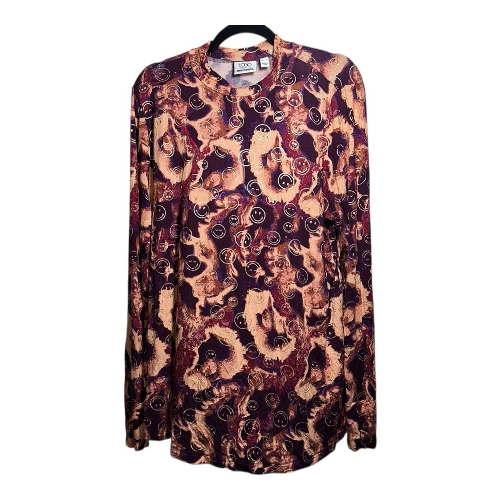 EUC LOGO LORI GOLDSTEIN x SMILEY WORLD‎ Long-Sleeved Smiley Retro Shirt - XL
